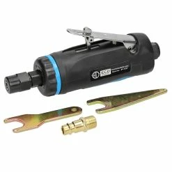 Brand new 🎁 ECD Germany Meuleuse pneumatique, boîtier en aluminium, 16,8x6,8 cm, noir 👏