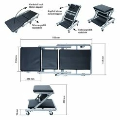 Deals 😀 ECD Germany Siege de mécanicien à roulettes chariot de visite atelier pliable professionnel 👍 -Sam Outillage STORE 4251171823691 7