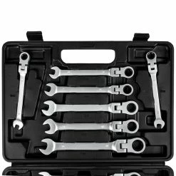 Cheap 😍 Tectake Coffret à Outils, 12 Clés à Cliquet Acier Chrome Vanadium 😉 -Sam Outillage STORE 4260473662402 3
