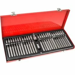 Coupon 👏 Tectake Coffret avec 54 Pièces, Douilles et Embouts Torx 👏