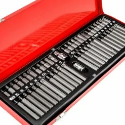 Coupon 👏 Tectake Coffret avec 54 Pièces, Douilles et Embouts Torx 👏 -Sam Outillage STORE 4260505444112 5