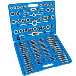 Discount 🧨 Tectake Coffret de 110 Pièces, Tarauds et Filières en Acier Carbone 👏