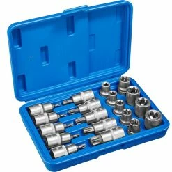 Discount 👏 Tectake Coffret Douilles Embouts Torx 19 Pièces 🔥