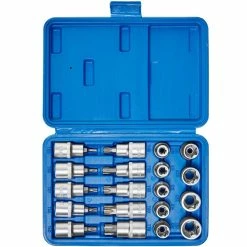Discount 👏 Tectake Coffret Douilles Embouts Torx 19 Pièces 🔥 -Sam Outillage STORE 4260541020233 3