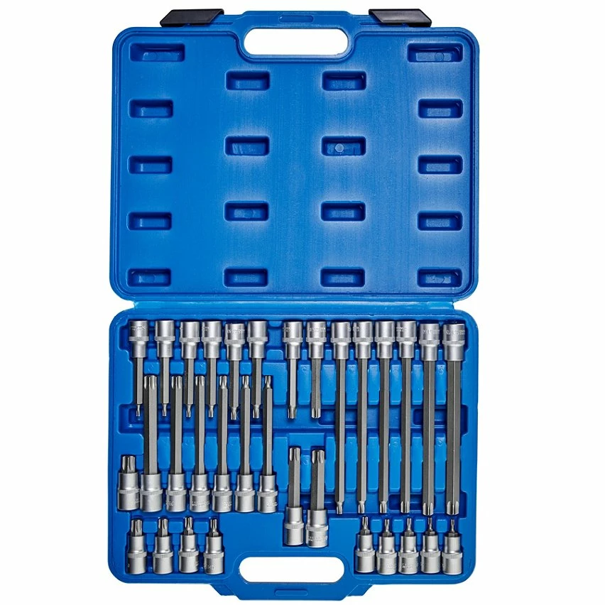 Flash Sale 🧨 Tectake Ensemble de clé à douille embouts torx mâle longues / courtes 32 pcs 🎉 3 Flash Sale 🧨 Tectake Ensemble de clé à douille embouts torx mâle longues / courtes 32 pcs 🎉 – Image 3