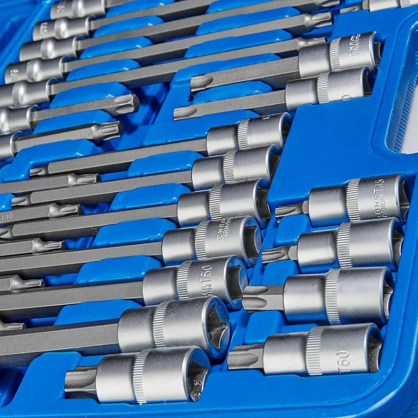 Flash Sale 🧨 Tectake Ensemble de clé à douille embouts torx mâle longues / courtes 32 pcs 🎉 4 Flash Sale 🧨 Tectake Ensemble de clé à douille embouts torx mâle longues / courtes 32 pcs 🎉 – Image 4