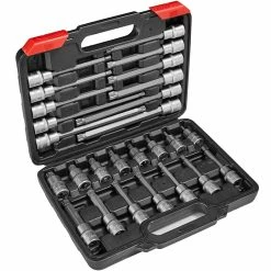 Cheapest 😍 Tectake Set Coffret à Outils Boîte 26 Pièces de Clé à Douille Mâle Embouts Denture multiple 🎁
