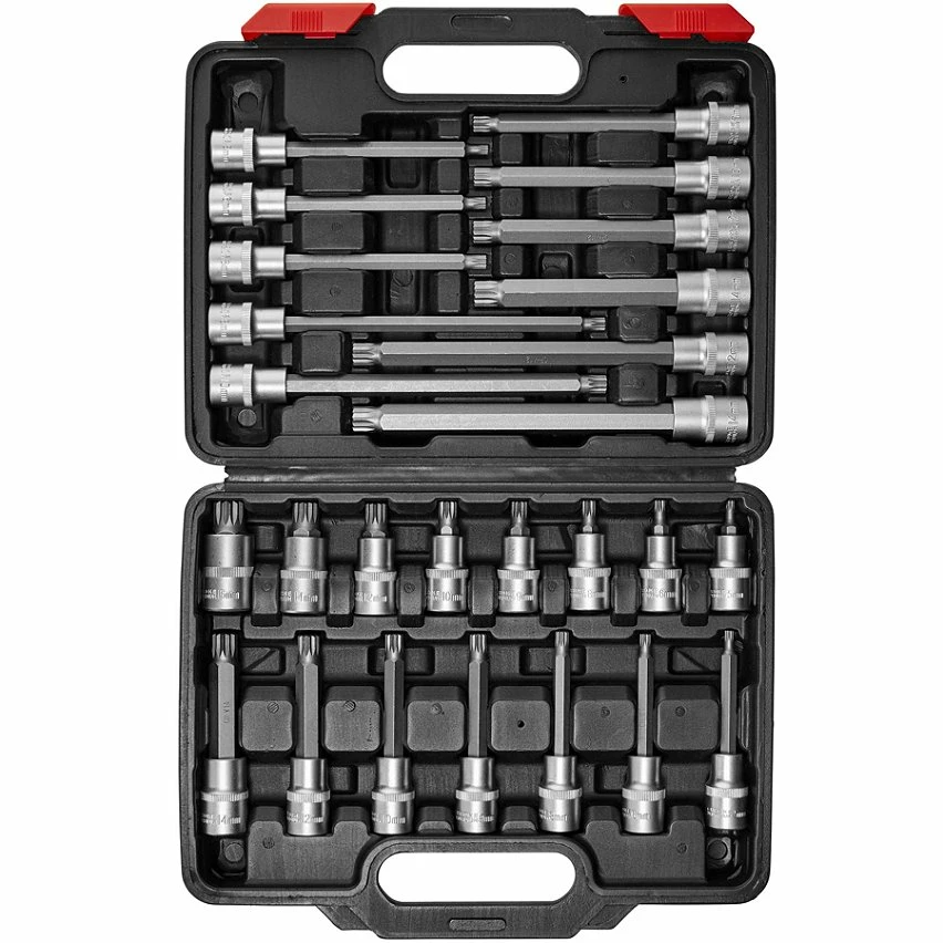 Cheapest 😍 Tectake Set Coffret à Outils Boîte 26 Pièces de Clé à Douille Mâle Embouts Denture multiple 🎁 3 Cheapest 😍 Tectake Set Coffret à Outils Boîte 26 Pièces de Clé à Douille Mâle Embouts Denture multiple 🎁 – Image 3
