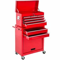 Discount 😍 Tectake Servante d'atelier 8 tiroirs - rouge 👍