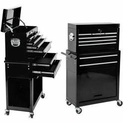 Buy ⌛ Tectake Servante d'atelier 8 tiroirs - noir 😀 -Sam Outillage STORE 4260552084651 4