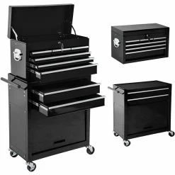 Buy ⌛ Tectake Servante d'atelier 8 tiroirs - noir 😀 -Sam Outillage STORE 4260552084651 6