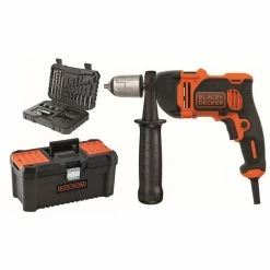 Flash Sale ✔️ Black & Decker Perceuse à percussion 850W + 32 accessoires Guide de profondeur Poignée BLACK+DECKER BEH850KA32-QS 🔔