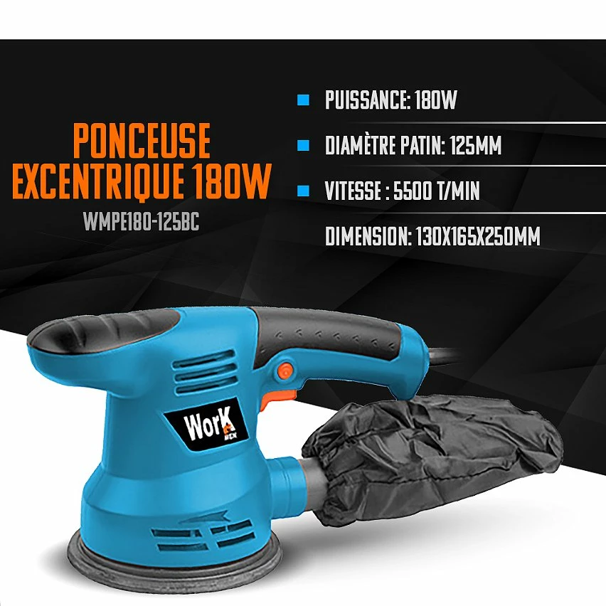 Best deal 🌟 Work Men Ponceuse excentrique 180W - 125MM 🥰 2 Best deal 🌟 Work Men Ponceuse excentrique 180W - 125MM 🥰 – Image 2
