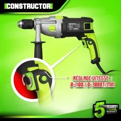 Best Pirce 😀 Constructor Perceuse à percussion 1050W mandrin auto. 13mm 😉 -Sam Outillage STORE 5411074183615 3