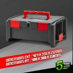 Best deal 🔥 Boîte à outils empilable en plastique 46.4x33.5x21.2cm - Constructor 🎁 -Sam Outillage STORE 5411074201753 3