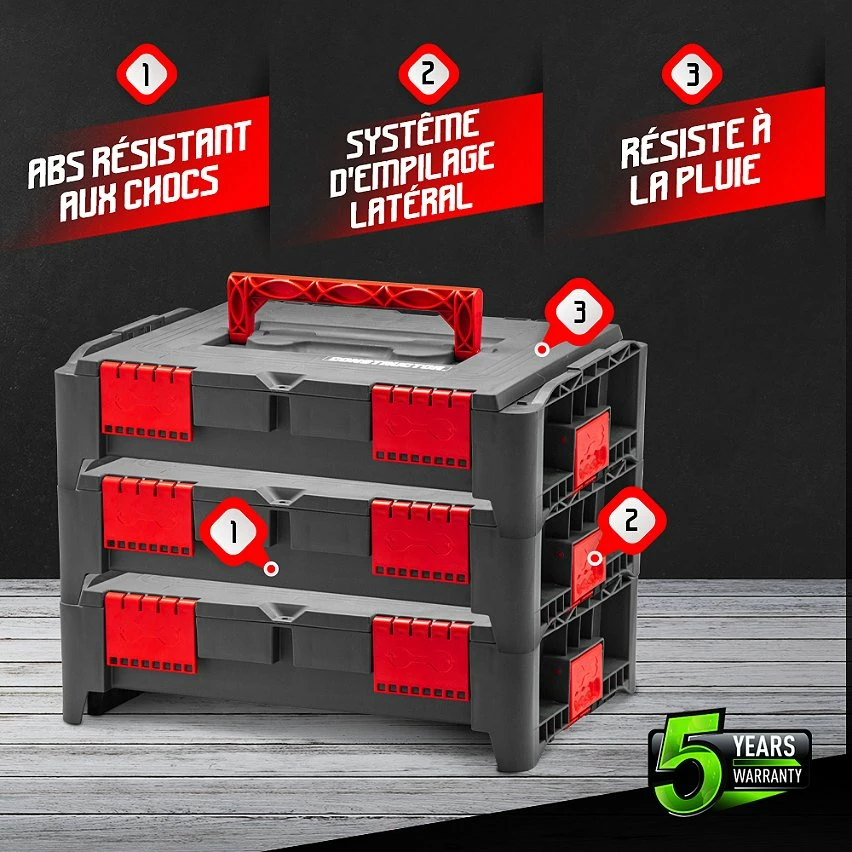 Hot Sale 💯 Lot de 3 coffrets empilables BEPS1 - Constructor 🌟 2 Hot Sale 💯 Lot de 3 coffrets empilables BEPS1 - Constructor 🌟 – Image 2