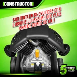 Flash Sale ✨ Compresseur à huile 100L bicylindre - 8 bars - 2.2Kw - Constructor ✔️ -Sam Outillage STORE 5411074215316 4