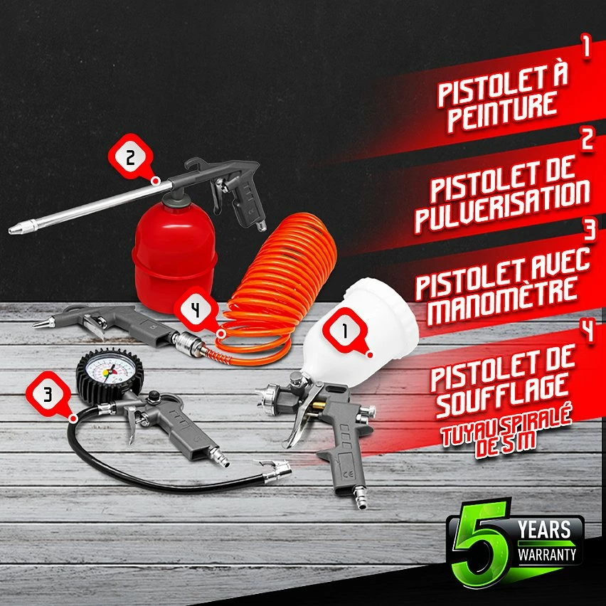 Flash Sale 🛒 Constructor Kit d'accessoires 5pcs pour compresseur - Construc ✔️ 2 Flash Sale 🛒 Constructor Kit d'accessoires 5pcs pour compresseur - Construc ✔️ – Image 2