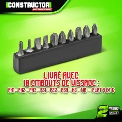 New 😉 Constructor promotional Tournevis rechargeable 3.6V lithium 1.3Ah ✔️ -Sam Outillage STORE 5411074215378 3