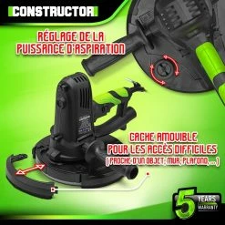 New 🥰 Ponceuse plâtre 1220W - 225mm avec sac récupérateur et 8 abrasifs - Constructor ⭐ -Sam Outillage STORE 5411074215477 3