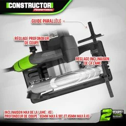 Budget 🤩 Scie circulaire 1200W avec lame de 185mm - Constructor PROMOTIONAL 🧨 -Sam Outillage STORE 5411074215514 3