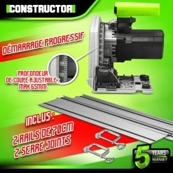 Buy 👏 Scie circulaire plongeante 1400W avec rail de guidage - Lame 190mm 24 dents - Constructor 😍 8 Buy 👏 Scie circulaire plongeante 1400W avec rail de guidage - Lame 190mm 24 dents - Constructor 😍 -Sam Outillage STORE 5411074215521 4