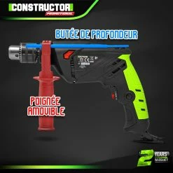 Promo 👏 Constructor promotional Perceuse percussion filaire 500W - mandrin à clé 👍 -Sam Outillage STORE 5411074215569 4