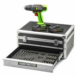 Best Sale 👏 Constructor Perceuse visseuse 18V avec percussion -2 batteries 🤩