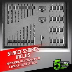 Best Sale 👏 Constructor Perceuse visseuse 18V avec percussion -2 batteries 🤩 -Sam Outillage STORE 5411074216412 3