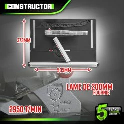 Budget 🥰 Scie circulaire sur table 800W - Lame 200mm 24 dents - Constructor ⭐ -Sam Outillage STORE 5411074224165 4