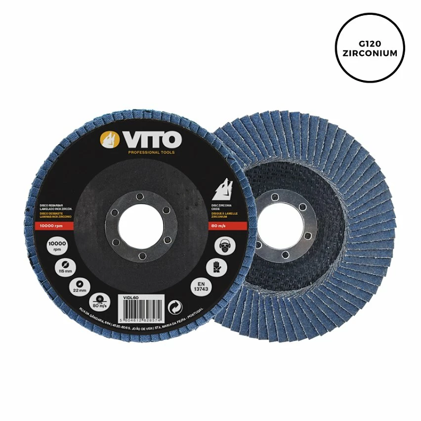 Coupon ⭐ Disque à lamelle Diamètre 115 mm Alésage 22 mm G120 zirconium VITOPOWER 🎁 3 Coupon ⭐ Disque à lamelle Diamètre 115 mm Alésage 22 mm G120 zirconium VITOPOWER 🎁 – Image 3