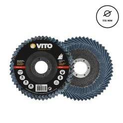 Best Sale 🧨 Disque à lamelle Diamètre 115 mm Alésage 22 mm - G100 flexible zirconium VITOPOWER ⭐ -Sam Outillage STORE 5604612628635 3