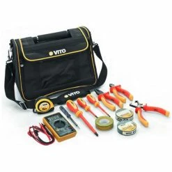 Cheapest 🤩 Boite à outils sacoche électricien VITO 12 pièces Poignée acier renforcée Nylon haute Qualité Sac bandoulière 🔔
