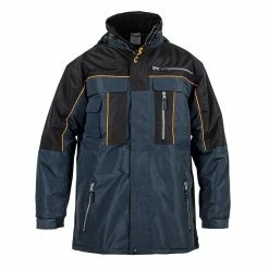 Budget 🛒 Veste de travail 100% Polyester PVC VITO SECURITY Taille L Bleu et noir Imperméable 😉