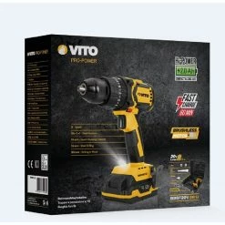 New 🔔 Perceuse Visseuse Brushless 20V + 2 batteries Lithium 2Ah + Coffret 32 Embouts + Chargeur et Mallette VITOPropower 👍 -Sam Outillage STORE 5604612704162 5
