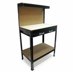 Buy 🔥 Sans marque Établi D’atelier 1150x550x1400mm Table Travail Paroi Perforée Tiroir 🥰