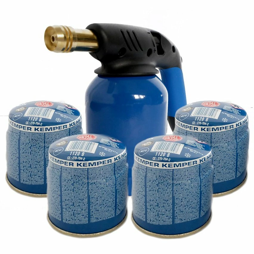 Best deal 😀 Kemper Lampe a souder coque acier piezo + 4 cartouches gaz 190g avec sécurité stop gaz. 🧨 2 Best deal 😀 Kemper Lampe a souder coque acier piezo + 4 cartouches gaz 190g avec sécurité stop gaz. 🧨 – Image 2