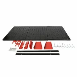 Hot Sale 🛒 Sans marque Panneau porte-outils 120x60cm 3 Paroie perforée 17 Supports Crochets 💯