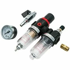 Promo 🔔 Tophomer 1.5MPa Filtre Régulateur Pression Huile/Eau Séparateur Piège Aérographe, Régulateurs Filtre Source air avec Manomètre 🌟 -Sam Outillage STORE 8414852267726 3