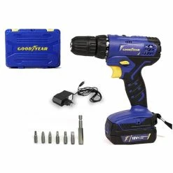 Top 10 ⌛ Perceuse-Visseuse sans fil 12V + Batterie Lithium 1,3Ah Éclairage LED Goodyear GY2112D 😉