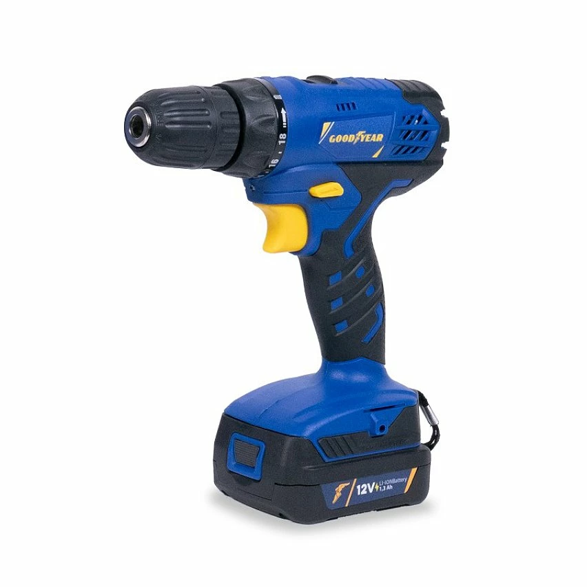 Top 10 ⌛ Perceuse-Visseuse sans fil 12V + Batterie Lithium 1,3Ah Éclairage LED Goodyear GY2112D 😉 2 Top 10 ⌛ Perceuse-Visseuse sans fil 12V + Batterie Lithium 1,3Ah Éclairage LED Goodyear GY2112D 😉 – Image 2