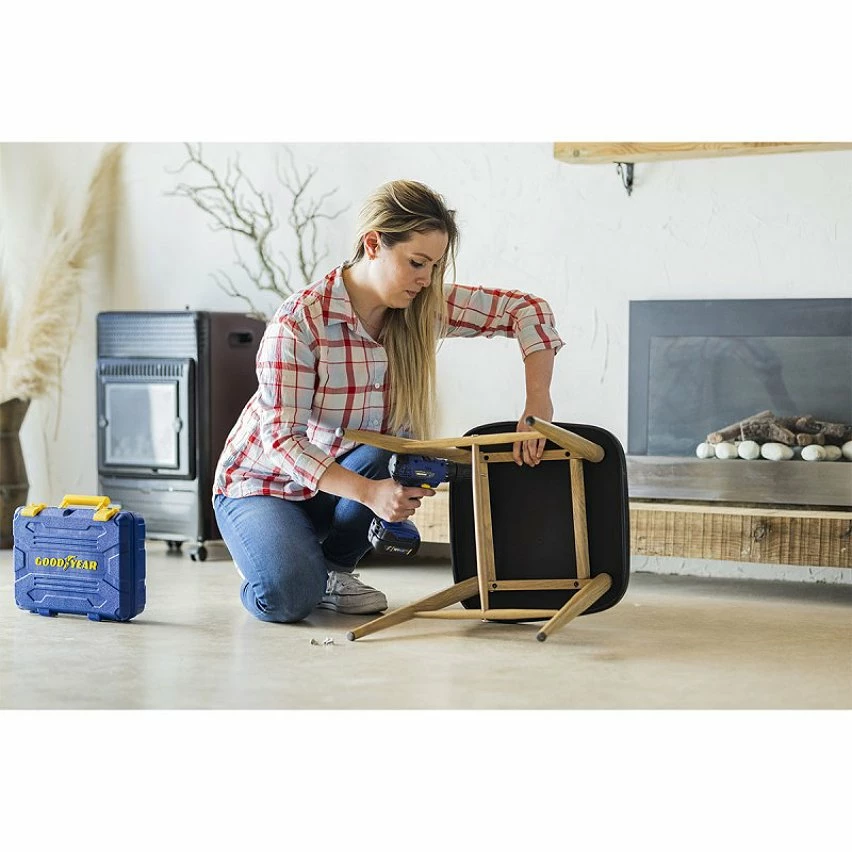 Top 10 ⌛ Perceuse-Visseuse sans fil 12V + Batterie Lithium 1,3Ah Éclairage LED Goodyear GY2112D 😉 6 Top 10 ⌛ Perceuse-Visseuse sans fil 12V + Batterie Lithium 1,3Ah Éclairage LED Goodyear GY2112D 😉 – Image 6