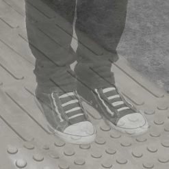 Outlet 🎉 PrimeMatik Pavé revêtement de sol tactile pour personnes aveugles 40x40cm avec lignes d'avance gris 10-pack ✨ -Sam Outillage STORE 8434852046381 5 2