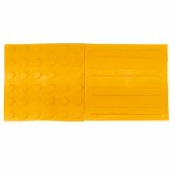 Best deal 👏 PrimeMatik Pavé revêtement de sol tactile pour personnes aveugles 25x25cm avec cercles d'arrêt jaune 10-pack 👏 -Sam Outillage STORE 8434852046442 4 1