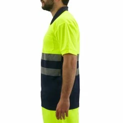 Wholesale ✨ PrimeMatik Chemise polo manche courte avec réflexion jaune bleu pour la sécurité d'emploi taille L ⭐ -Sam Outillage STORE 8434852085557 4