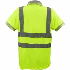 Outlet 👏 PrimeMatik Chemise polo manche courte avec réflexion jaune pour la sécurité d'emploi taille L 💯 -Sam Outillage STORE 8434852085588 5 1