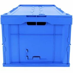 Cheapest 🧨 PrimeMatik Boîte en plastique EuroBox pliable et empilable. Conteneur en bleu avec couvercle 60x40x32cm 65L 🛒 -Sam Outillage STORE 8434852092739 7