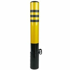 Cheap 😉 PrimeMatik Bollard d’acier cloué avec base enterré 89x750mm 💯
