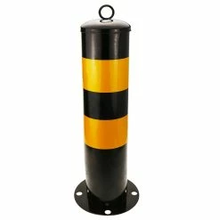 Budget ✔️ PrimeMatik Bollard en métal cloué avec base amovible 12x50 cm 1-pack 😉