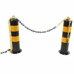 Budget ✔️ PrimeMatik Bollard en métal cloué avec base amovible 12x50 cm 1-pack 😉 -Sam Outillage STORE 8434852135122 6